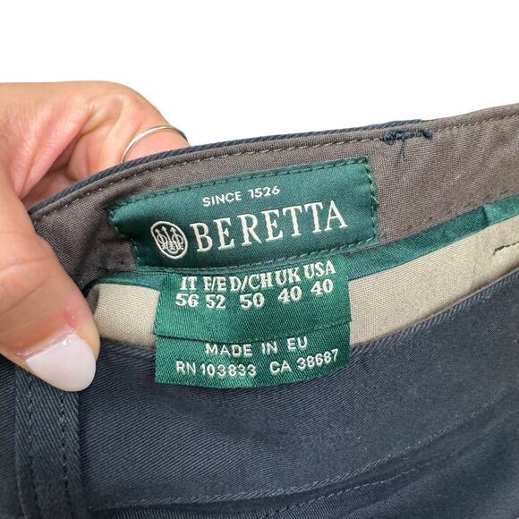 Beretta NWT Navy Straight Leg Five Pocket Gabardine Business Casual Chino Pants - Picture 7 of 9